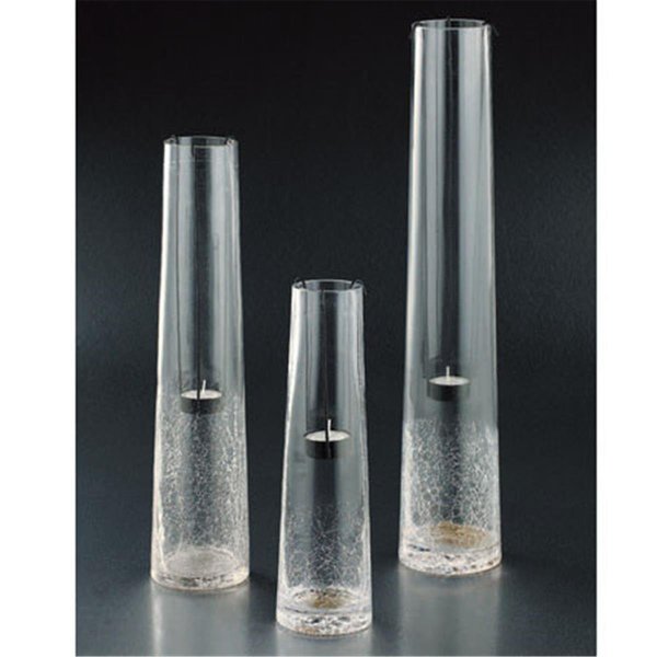 Diamond Star Diamond Star 83500 Glass Crackled Candle Holder; Clear 83500